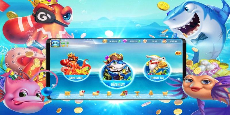 Giao diện game bắn cá xèng đổi thưởng dễ sử dụng